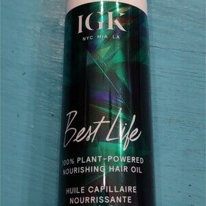 IGK BEST LIFE 100% Plant Powered Nourishing Hair Oil Smooth Soften  Heat Protect